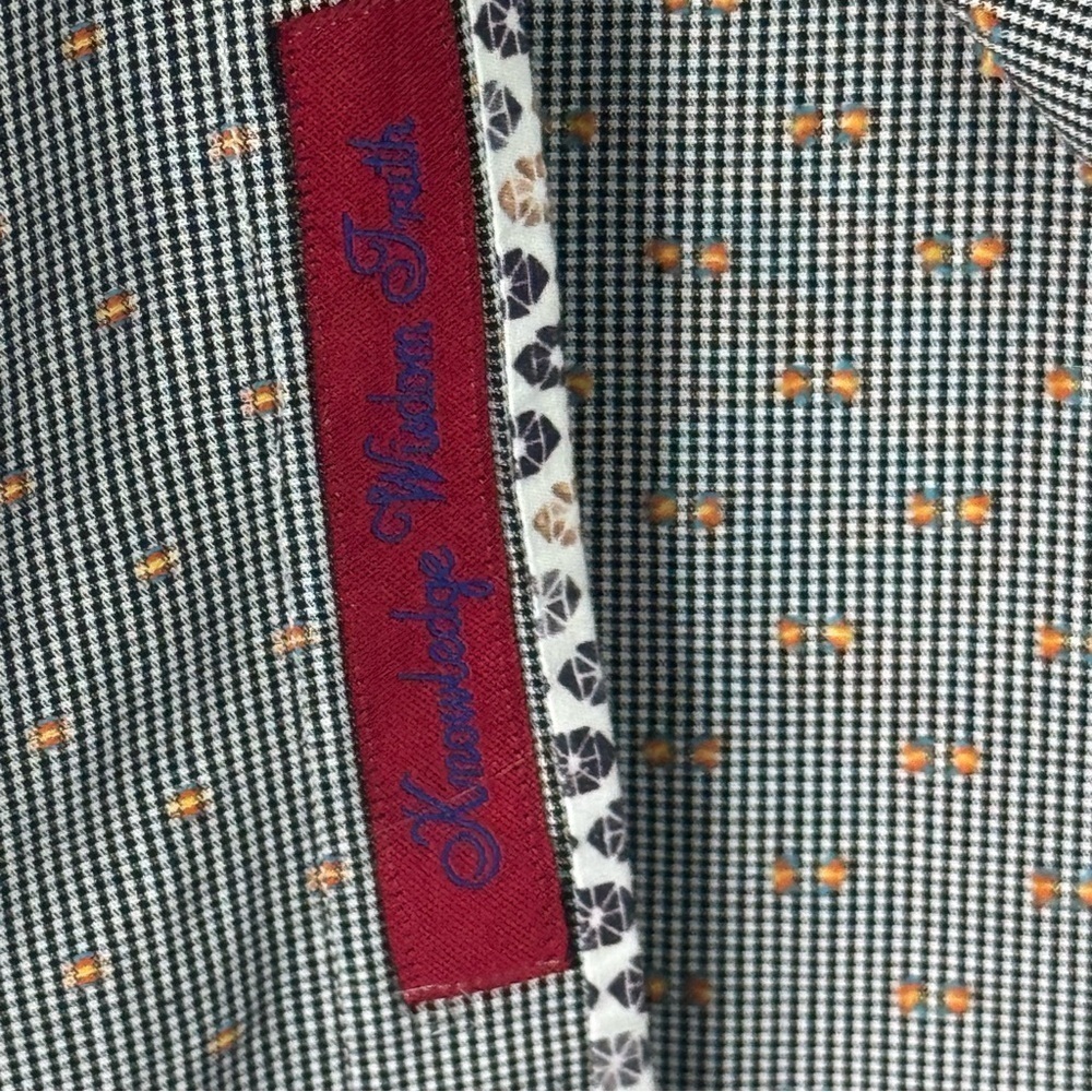 Robert Graham 3XL Long Sleeve Button Down Shirt Roll Tab Black White Orange - Picture 5 of 10